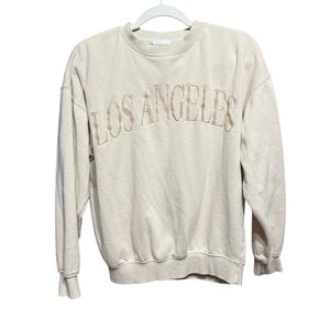 Reflex Cream Los Angeles Women’s Sweatshirt Sz S minimalist 90s‎ y2k graphic
